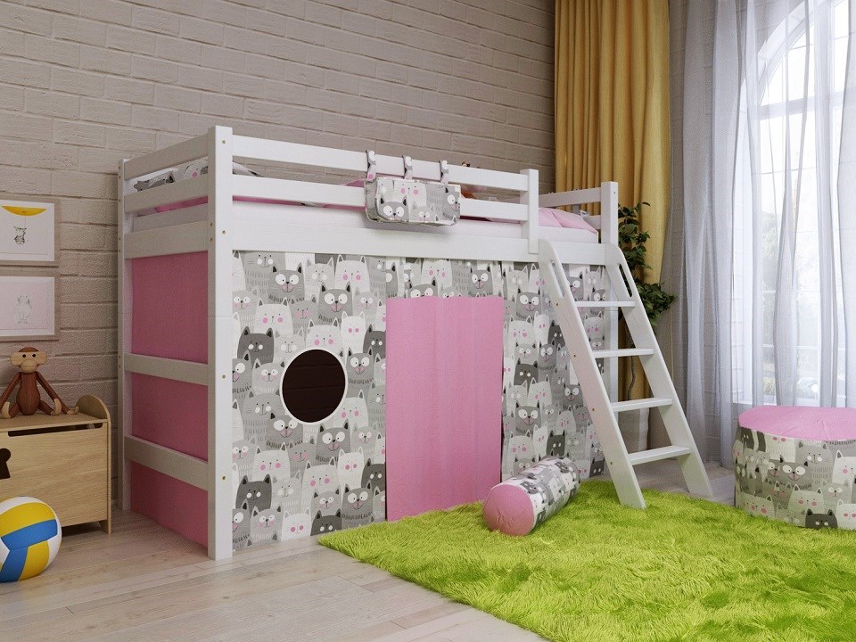 children's loft bed with play area