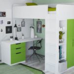 children's loft bed with table