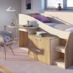 baby bed loft with table photo design