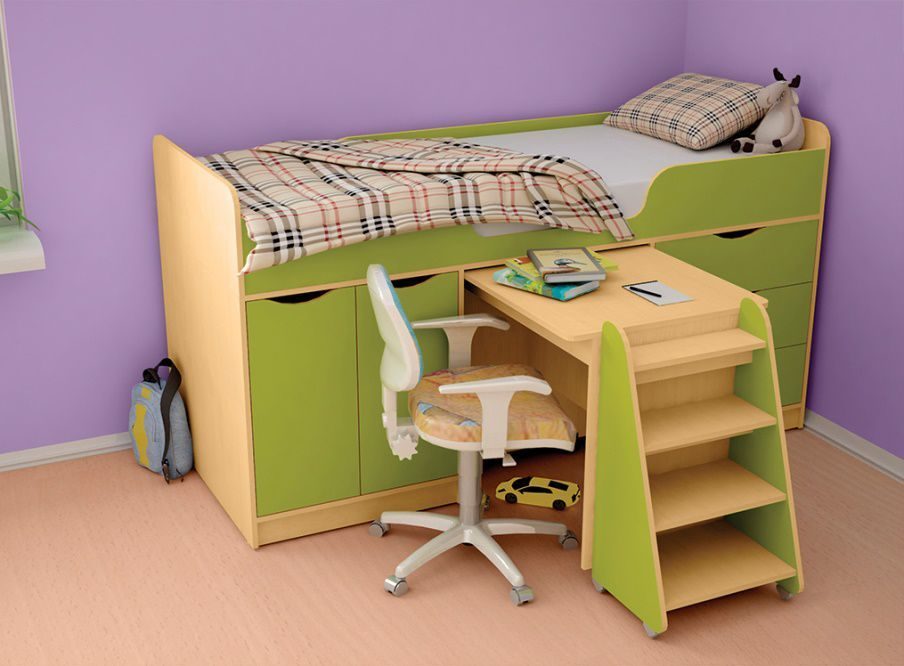 children's loft bed with table ideas