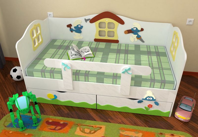 children's bed with a side