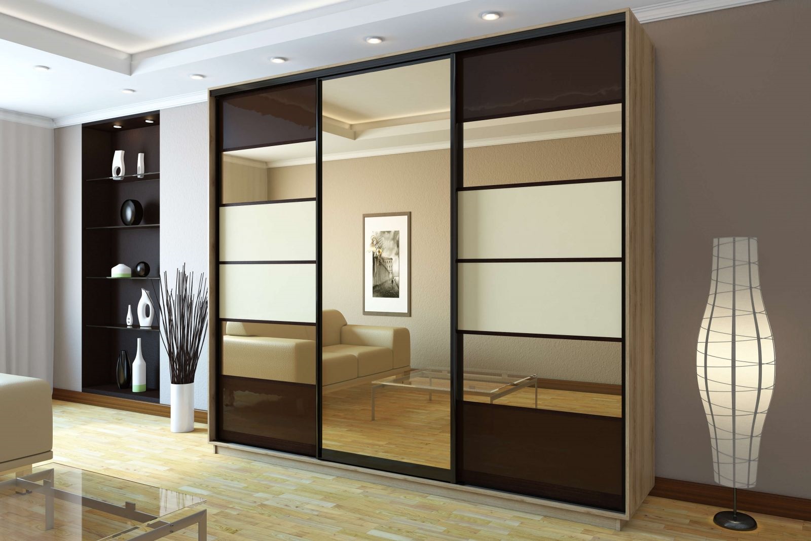 wardrobe design with mirror