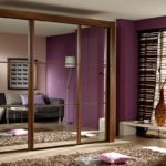 armoire design marron miroir