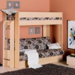 loft bed with sofa in the room