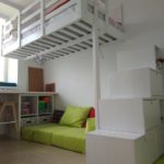 loft bed with sofa for apartment