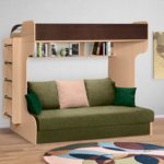 loft bed with sofa green