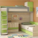 light green bunk bed