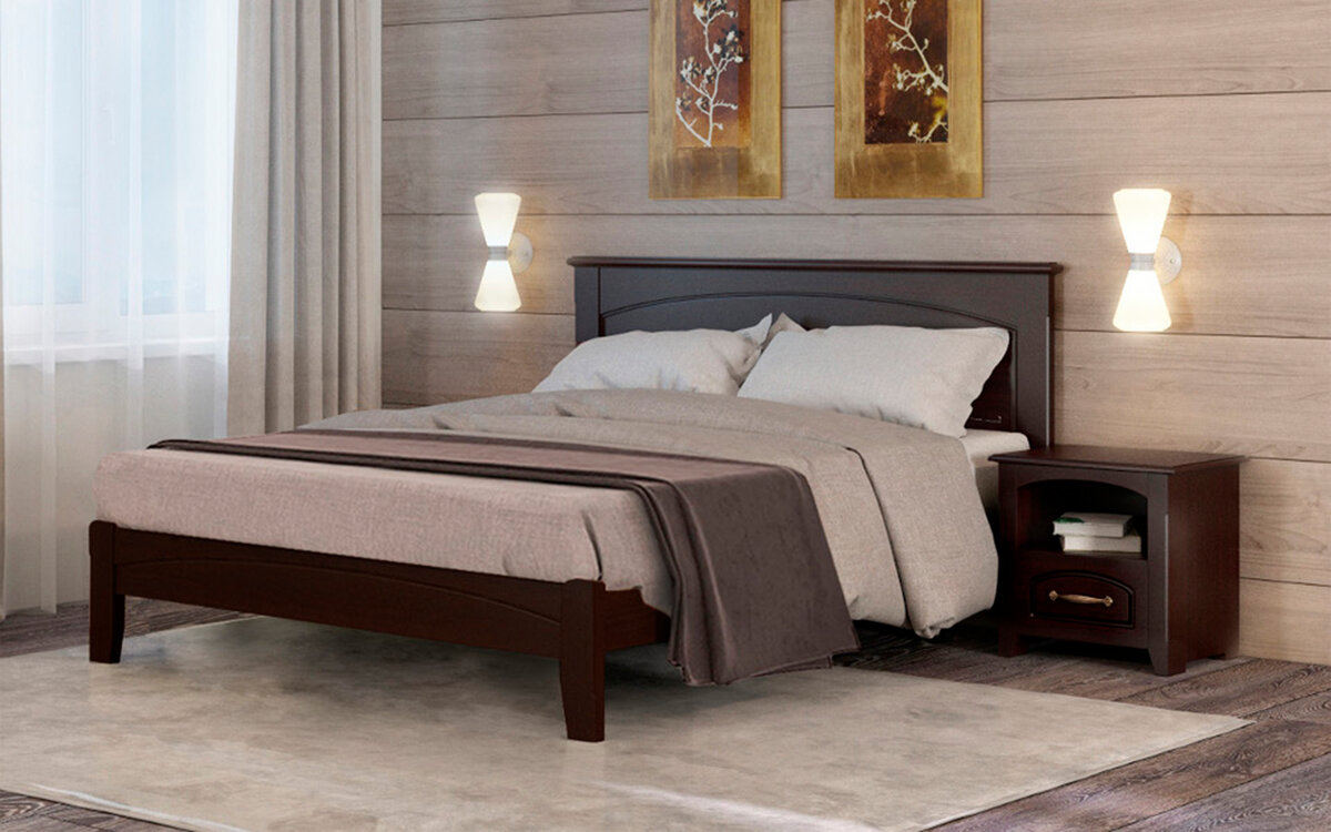 double bed from solid wood options