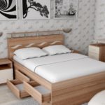 double bed with drawers photo decor