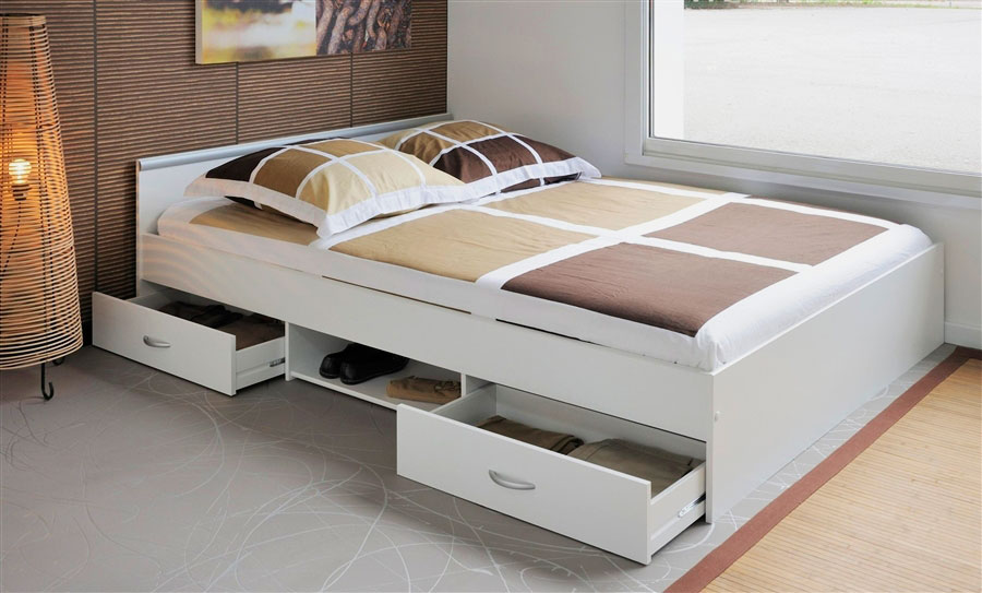 double beds with drawers decoration