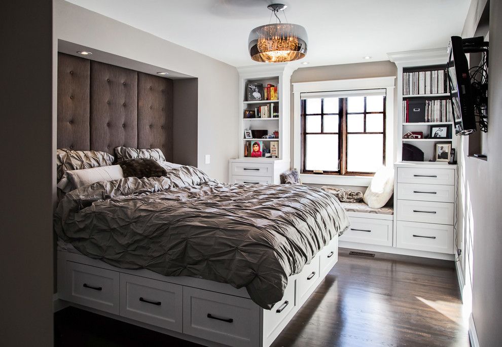 double beds with drawers in the bedroom