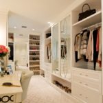 shelves in the dressing room for shoes