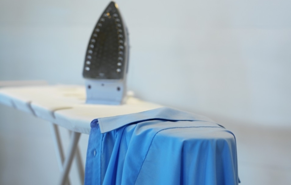 ironing men's shirt