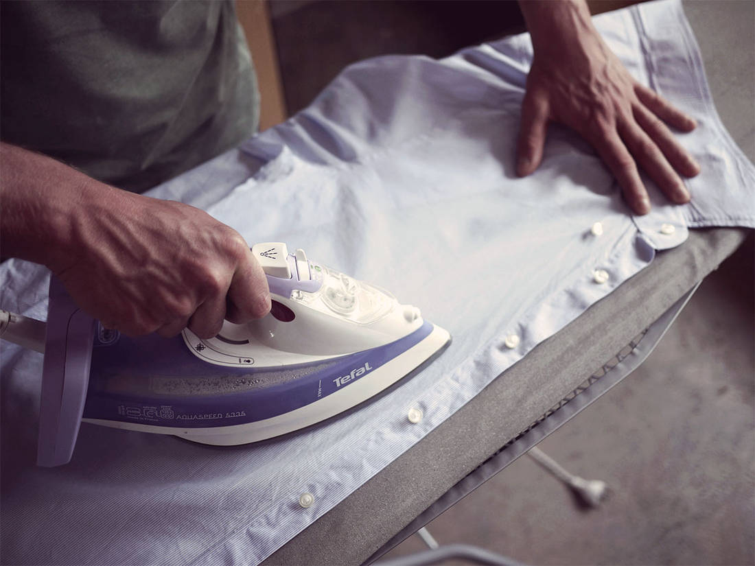 ironing a shirt