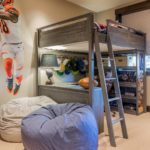 loft bed with poufs