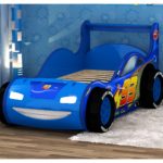 sports blue car bed for boy