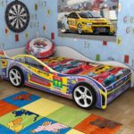 multi-colored bed-car for a boy_