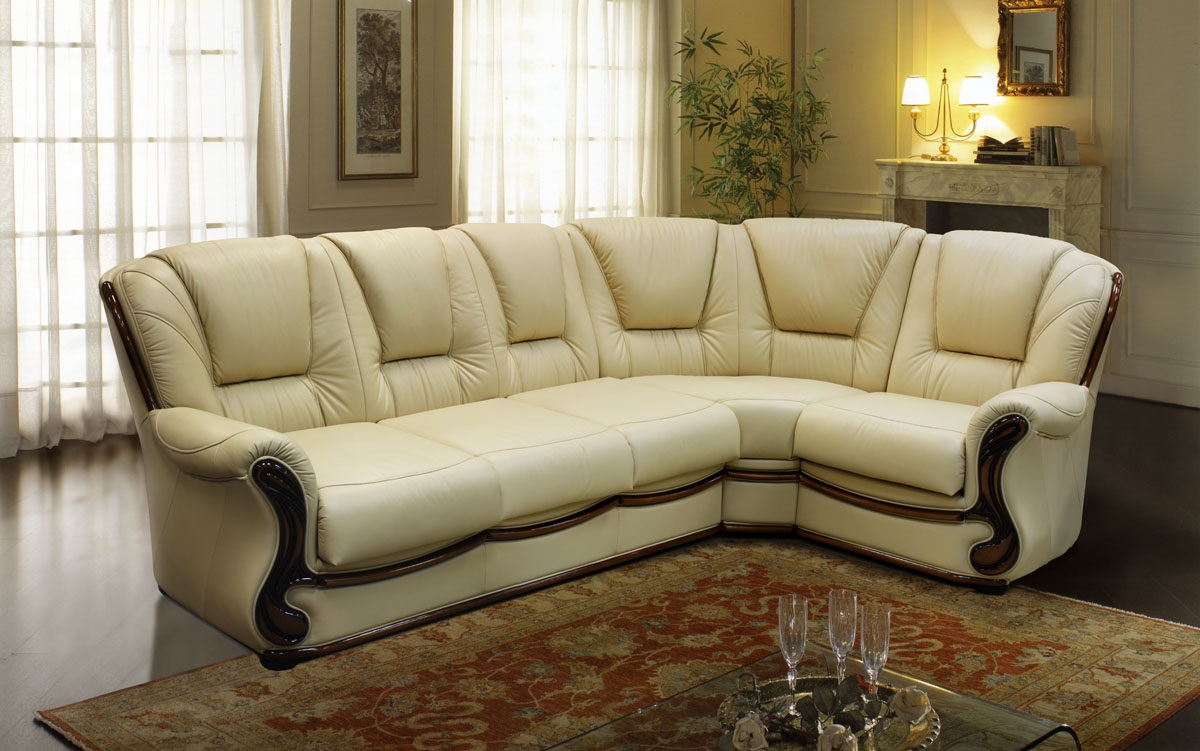 sofa upholstery in genuine leather