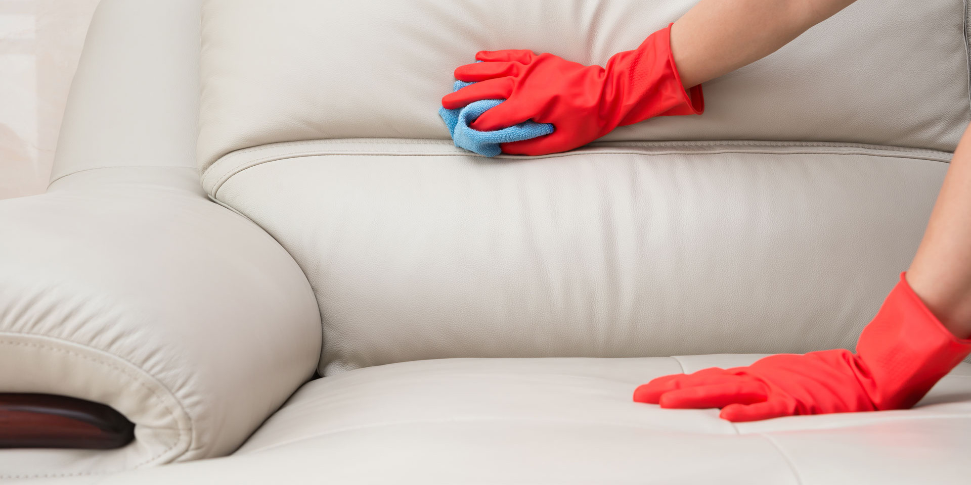 cleaning the sofa with soap and ammonia solution