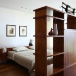 bed with shelving