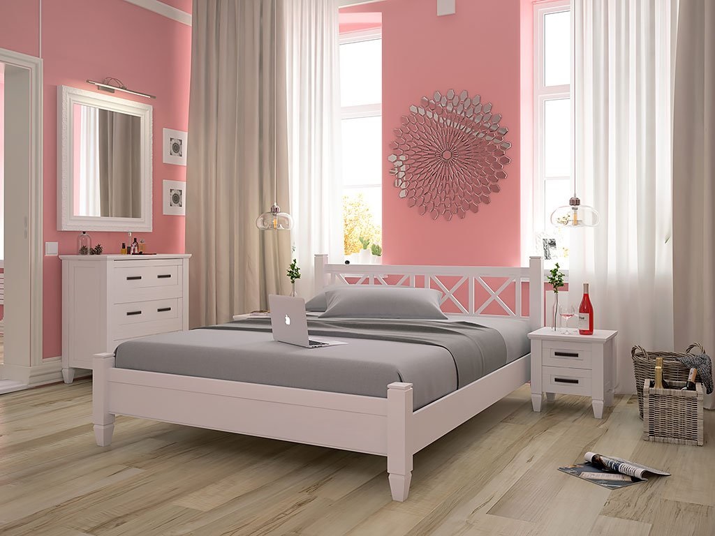 chambre rose et grise