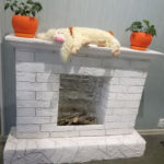 fireplace cardboard photo decor