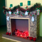 fireplace made of cardboard photo decoration