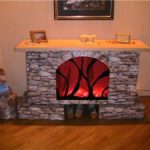 fireplace made of cardboard photo decoration