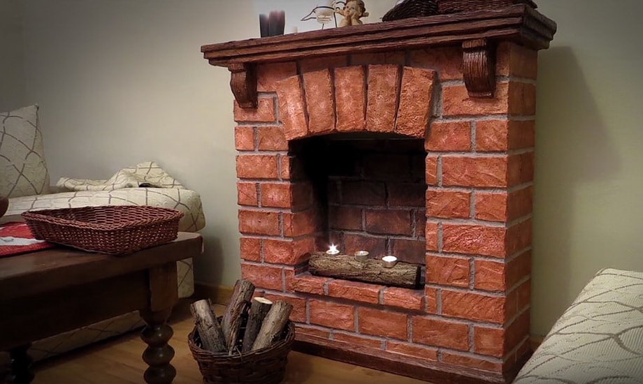 fireplace out of boxes decoration