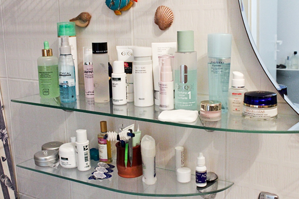 cosmetics in the bathroom