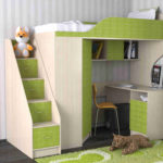 loft bed green