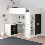 loft bed white-black