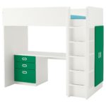 loft bed white-green