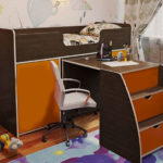 loft bed with work area decor photo