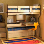 loft bed with work area design