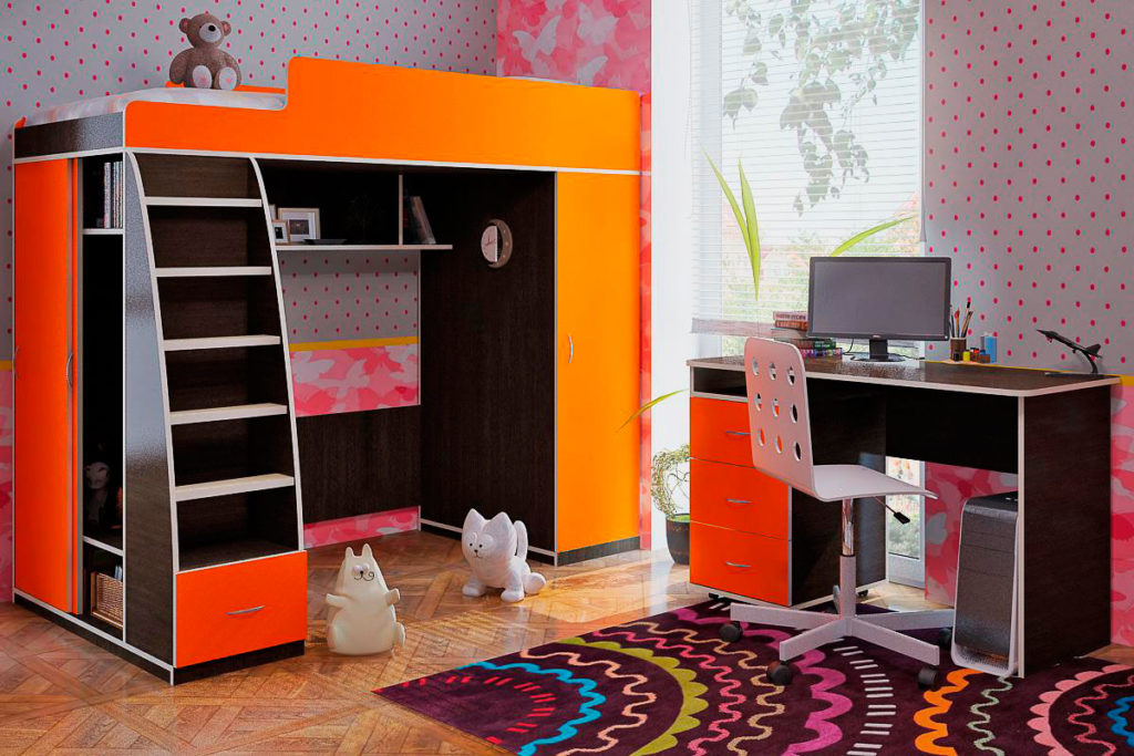 The loft bed will fit into any interior