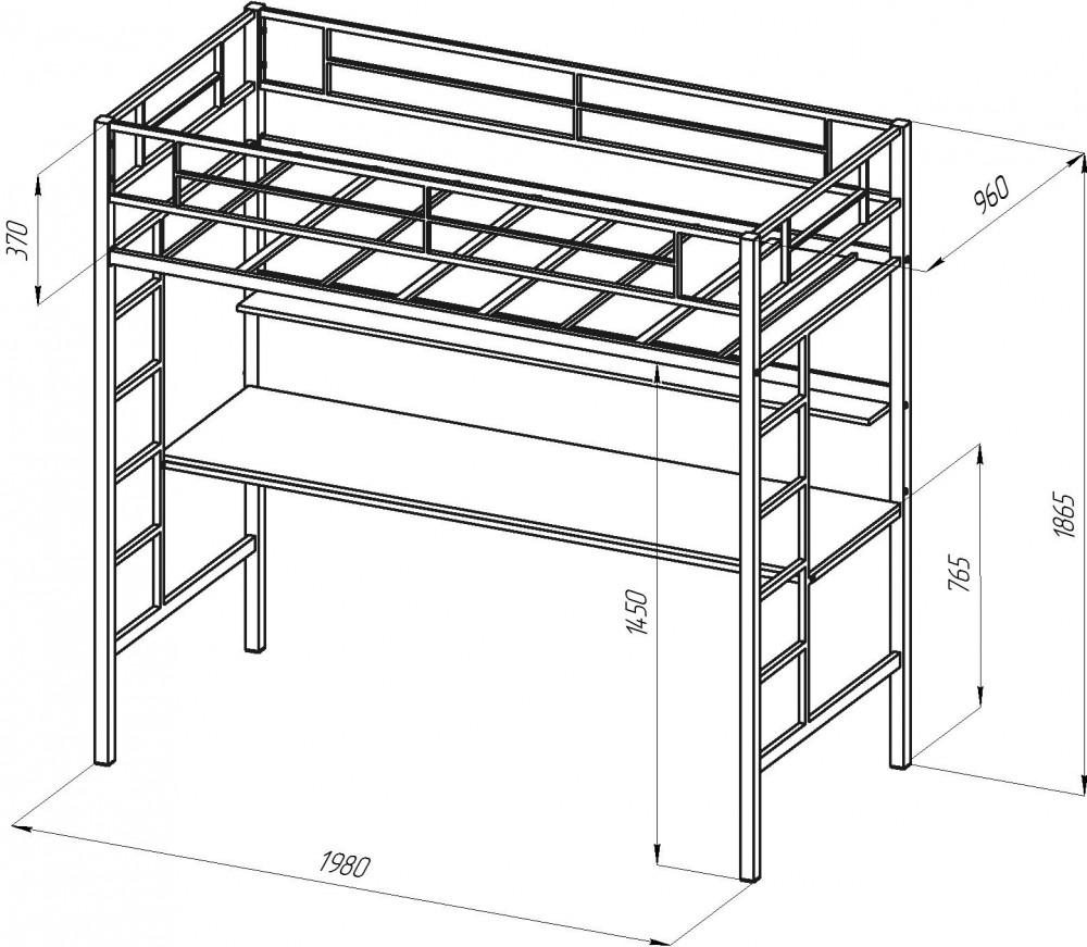 lit mezzanine selon le dessin