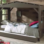 bed-house for children brown