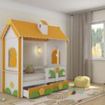 cottage bed for children orange-green