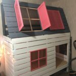 bed-house for children pink-gray