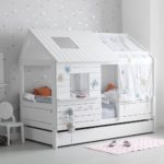 bed-house for children white wooden