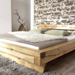 solid pine bed photo decoration