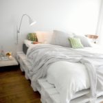 pallet bed with soft feather bed