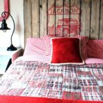 pallet bed with red bed