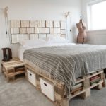 pallet bed gray striped