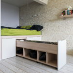 podium bed with storage