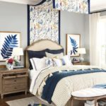 canopy bed blue floral