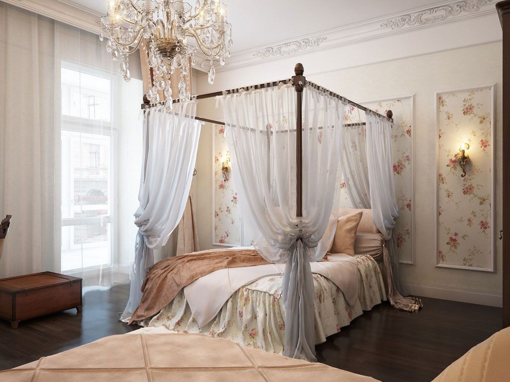 tulle canopy bed