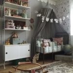 canopy bed baby gray