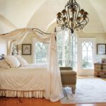 canopy bed with chandelier